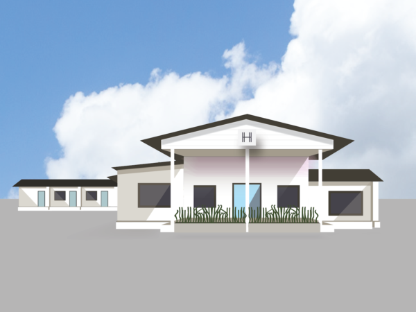 Leakey renovation white lodge illustration