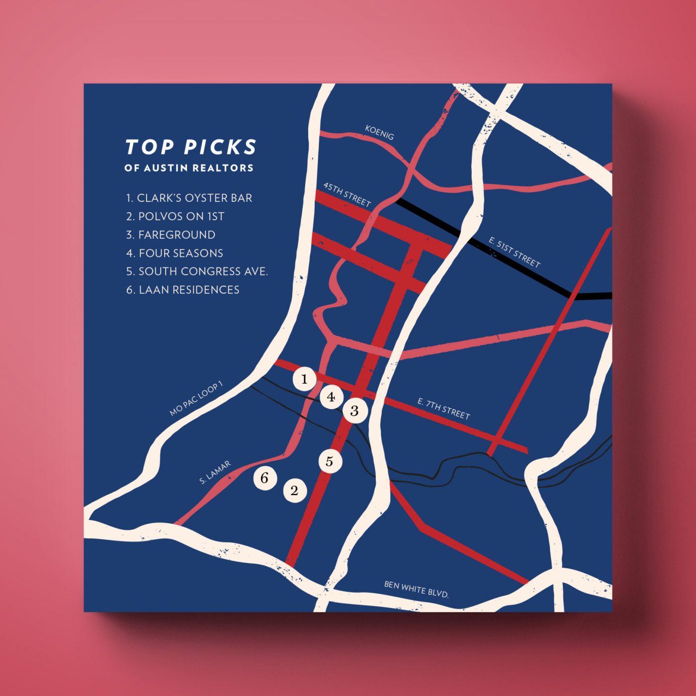 austin-neighborhood-map-design Neighborhood guide map of Austin